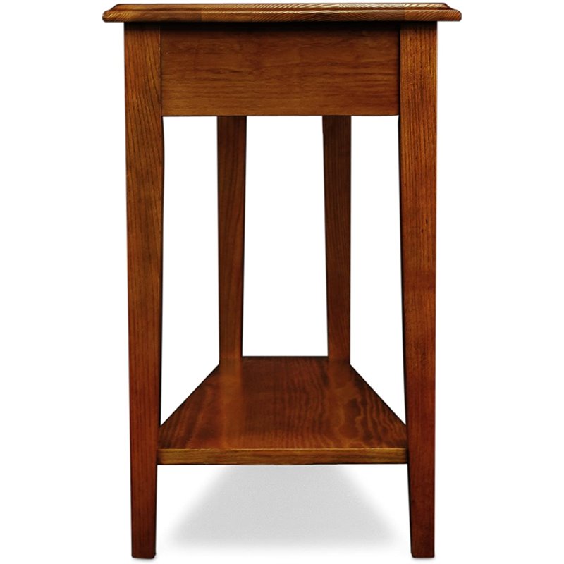 Bowery Hill Recliner Wedge Table in Medium Oak