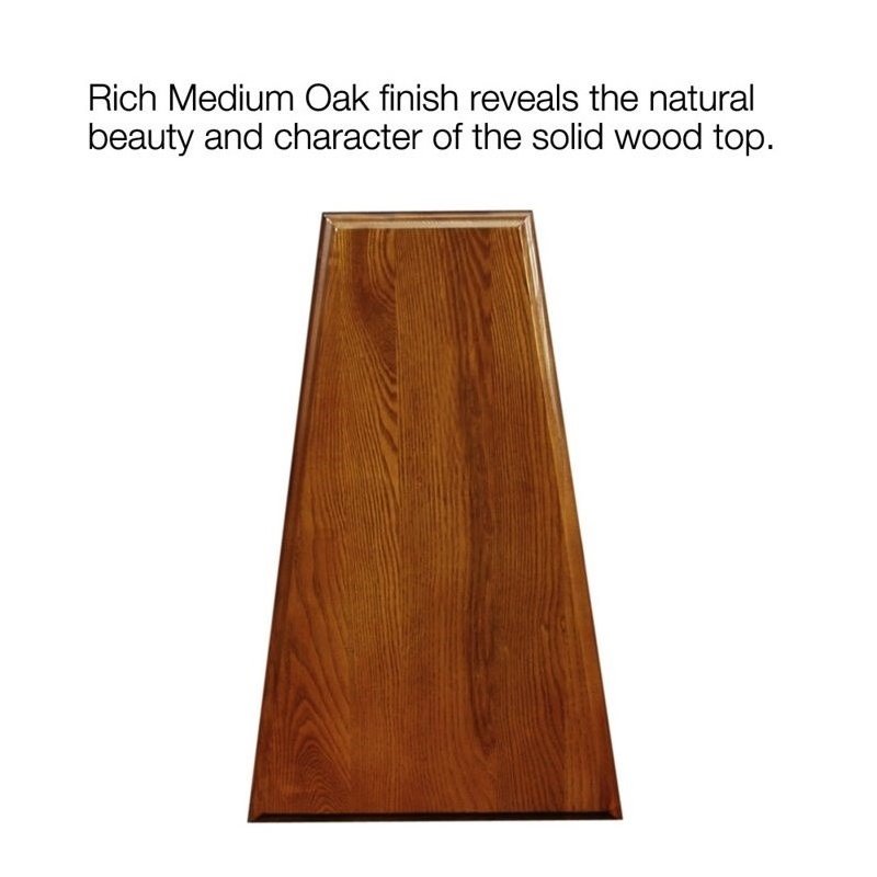 Bowery Hill Recliner Wedge Table in Medium Oak