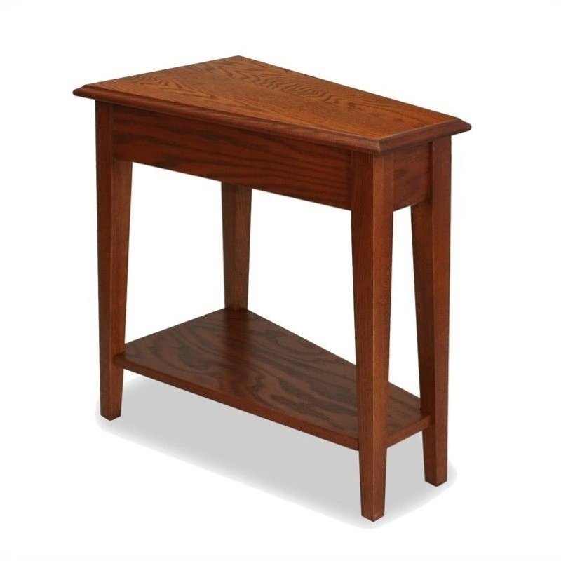 Bowery Hill Recliner Wedge Table in Medium Oak