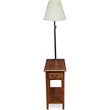 Bowery Hill Chairside Lamp Table with Drawer in Medium Oak Finish