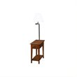 Bowery Hill Chairside Lamp Table with Drawer in Medium Oak Finish