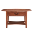 Bowery Hill Shaker Oval Coffee Table in Medium Oak Finish