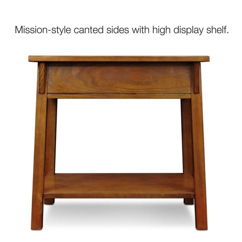 Bowery Hill Solid Ash Russet End Table Rectangular Durable 24