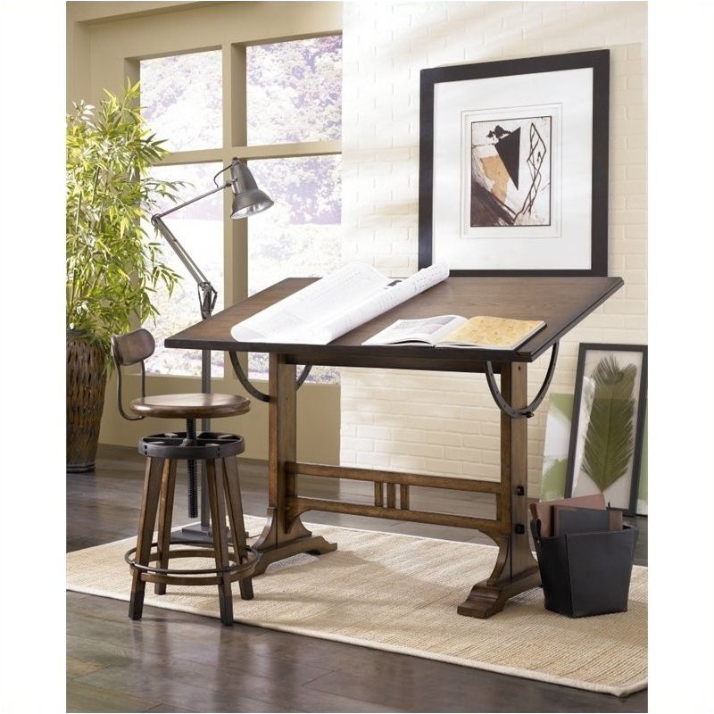 Bowery Hill Architect Drafting Desk in Oak