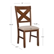 Bowery Hill 9-Piece X-Back Padded Seats Wood Dining Set in Dark Hazelnut Brown