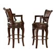 Bowery Hill Wood Cherry Bar Stool Chair Round Rotating Seat Footrest 47