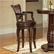 Bowery Hill Wood Cherry Bar Stool Chair Round Rotating Seat Footrest 47