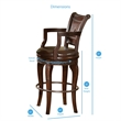 Bowery Hill Wood Cherry Bar Stool Chair Round Rotating Seat Footrest 47