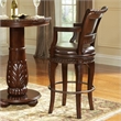 Bowery Hill Wood Cherry Bar Stool Chair Round Rotating Seat Footrest 47