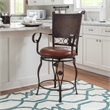 Bowery Hill Faux Leather Bronze Counter Stool Round Swivel 45.25