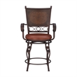Bowery Hill Faux Leather Bronze Counter Stool Round Swivel 45.25