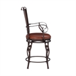 Bowery Hill Faux Leather Bronze Counter Stool Round Swivel 45.25
