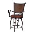 Bowery Hill Faux Leather Bronze Counter Stool Round Swivel 45.25