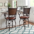 Bowery Hill Faux Leather Bronze Counter Stool Round Swivel 45.25