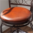 Bowery Hill Faux Leather Bronze Bar Stool Round Swivel 30