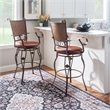 Bowery Hill Faux Leather Bronze Bar Stool Round Swivel 30