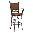 Bowery Hill Faux Leather Bronze Bar Stool Round Swivel 30