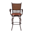Bowery Hill Faux Leather Bronze Bar Stool Round Swivel 30