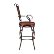 Bowery Hill Faux Leather Bronze Bar Stool Round Swivel 30