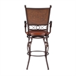 Bowery Hill Faux Leather Bronze Bar Stool Round Swivel 30