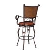 Bowery Hill Faux Leather Bronze Bar Stool Round Swivel 30