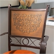 Bowery Hill Faux Leather Bronze Bar Stool Round Swivel 30