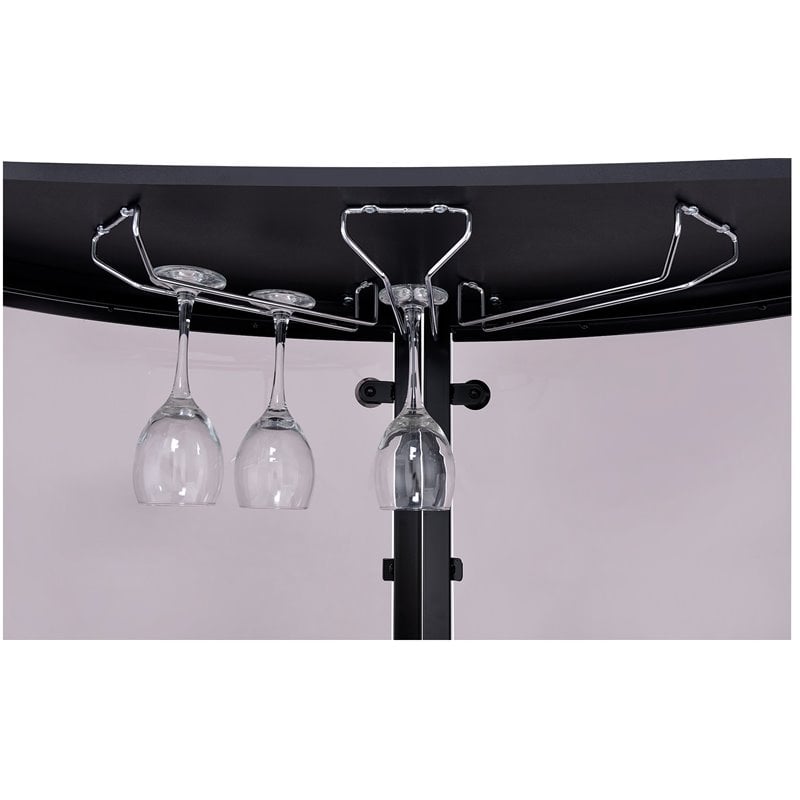 Bowery Hill Metal Black Home Bar Rectangular 50.75