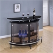 Bowery Hill Metal Black Home Bar Rectangular 50.75
