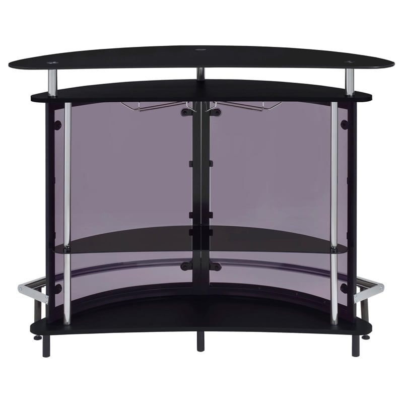 Bowery Hill Metal Black Home Bar Rectangular 50.75