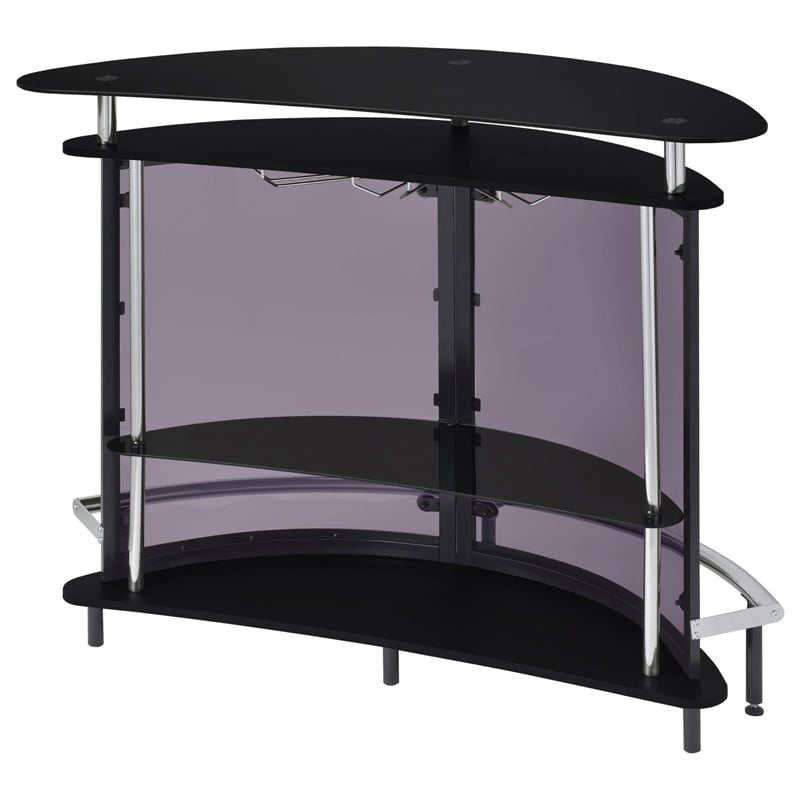 Bowery Hill Metal Black Home Bar Rectangular 50.75