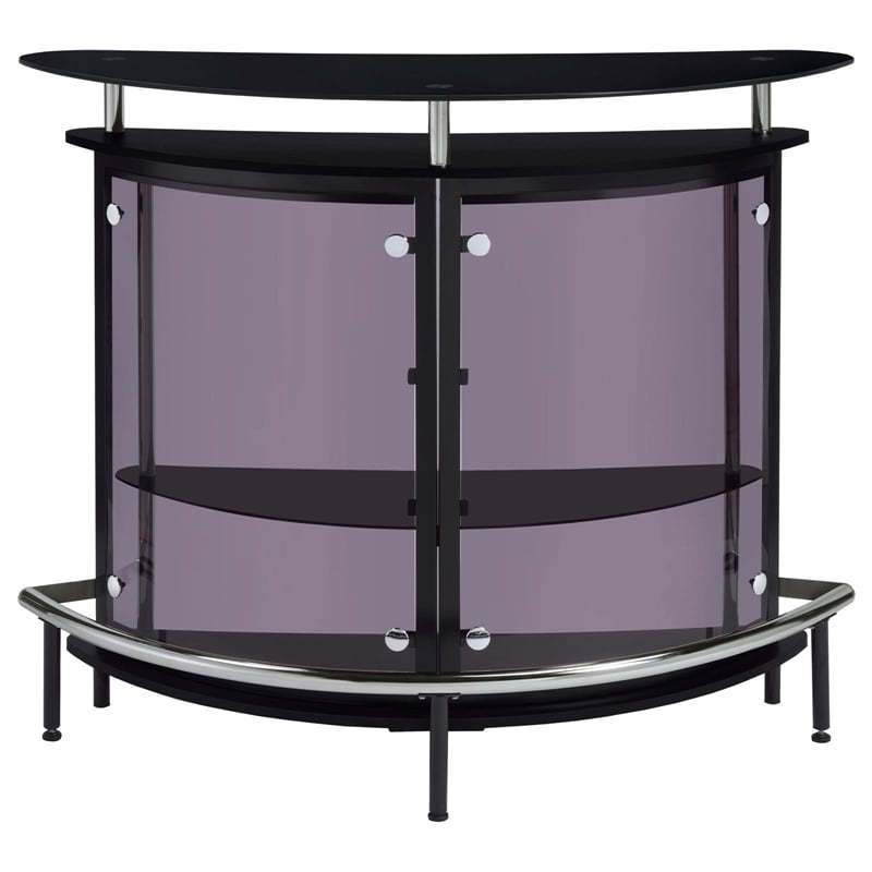 Bowery Hill Metal Black Home Bar Rectangular 50.75