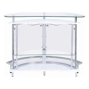 Bowery Hill Metal White Home Bar Unit Rectangular 50.75&quot x 20&quot x 41&quot Unassembled