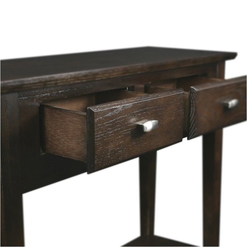 Bowery Hill Hall Console Table in Chocolate Oak