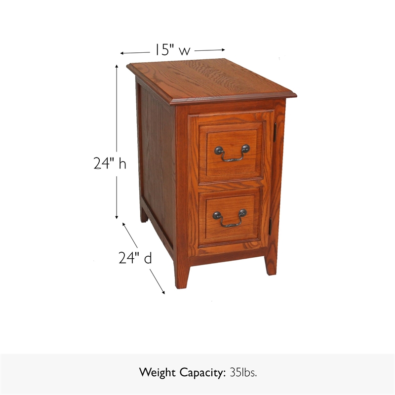 Bowery Hill Shaker Cabinet End Table in Medium Oak