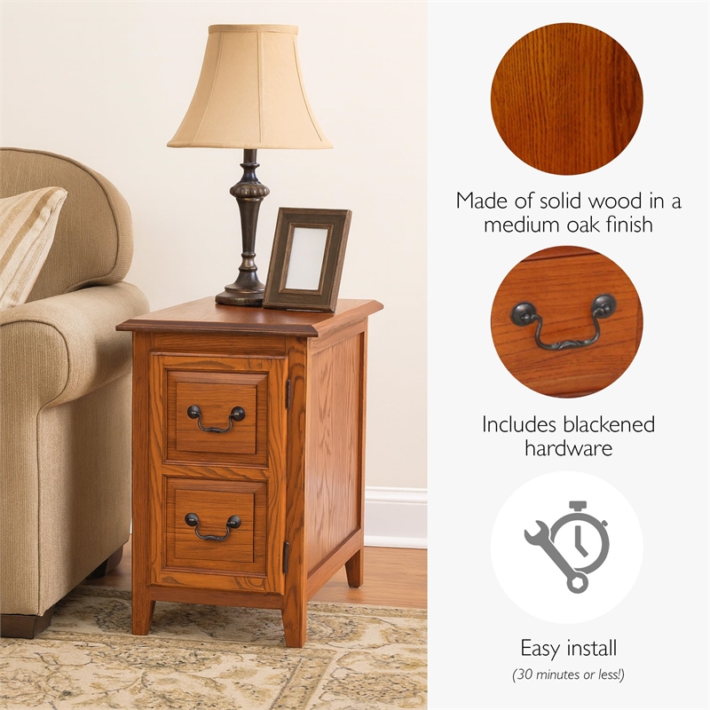 Bowery Hill Shaker Cabinet End Table in Medium Oak