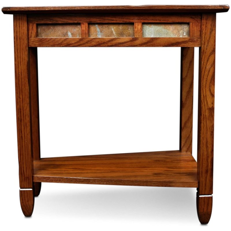Bowery Hill Recliner Wedge End Table in Rustic Oak