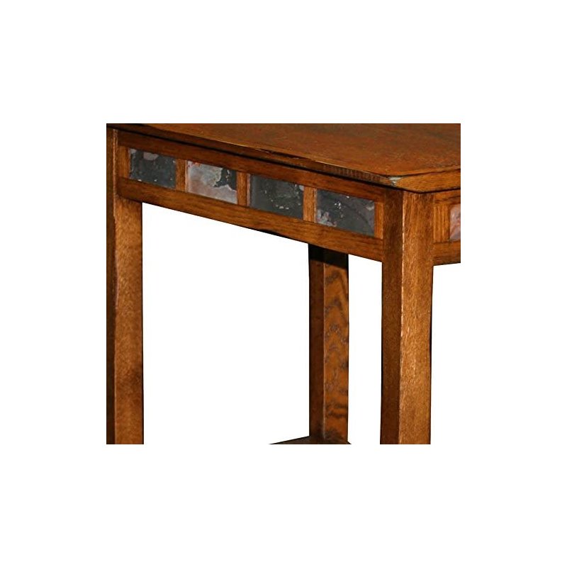 Bowery Hill Recliner Wedge End Table in Rustic Oak