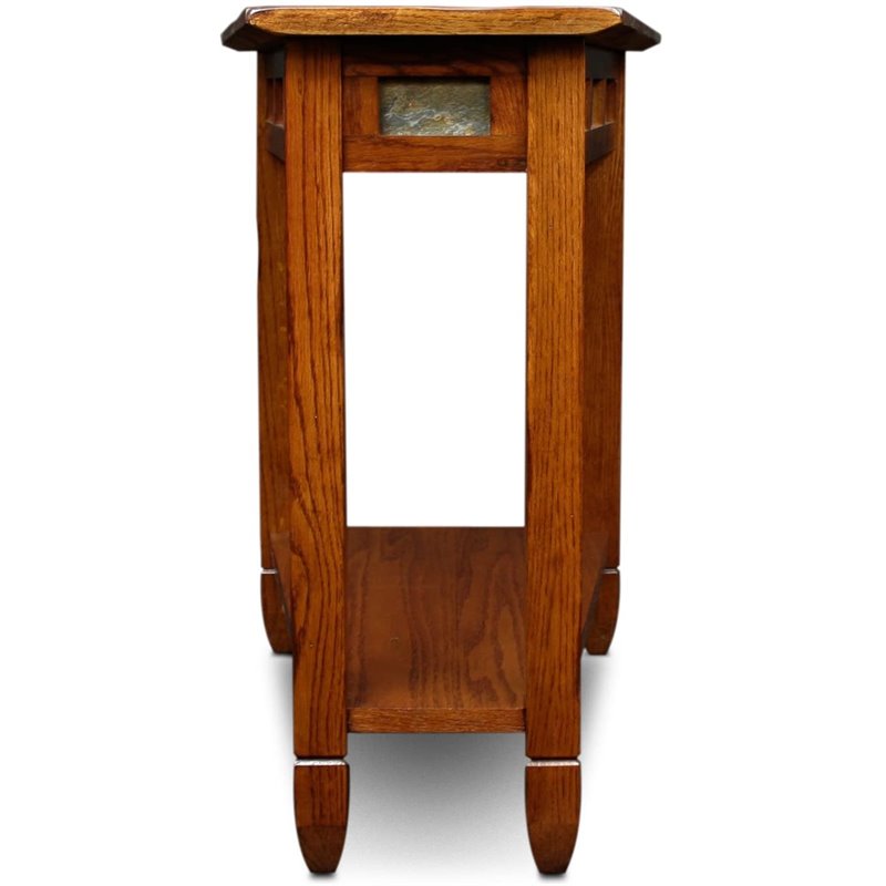 Bowery Hill Recliner Wedge End Table in Rustic Oak