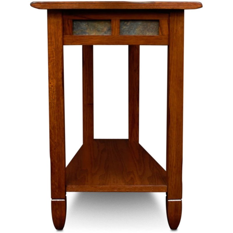 Bowery Hill Recliner Wedge End Table in Rustic Oak