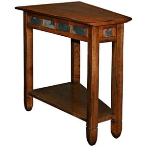 Bowery Hill Recliner Wedge End Table in Rustic Oak