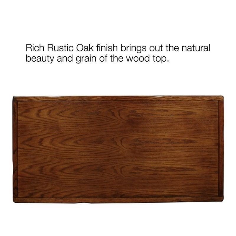 Bowery Hill Rectangular Coffee Table in Rustic Oak
