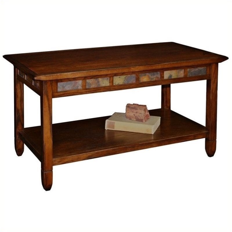 Bowery Hill Rectangular Coffee Table in Rustic Oak