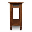 Bowery Hill Solid Wood Rustic Slate Chairside End Table in Rustic Oak