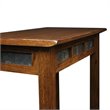 Bowery Hill Solid Wood Rustic Slate Chairside End Table in Rustic Oak
