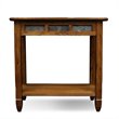 Bowery Hill Solid Wood Rustic Slate Chairside End Table in Rustic Oak