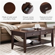 Bowery Hill Two Drawer Solid Wood Coffee Table in Chocolate Cherry