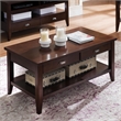 Bowery Hill Two Drawer Solid Wood Coffee Table in Chocolate Cherry