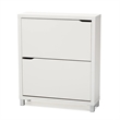 Bowery Hill Modern 2 Shelf Shoe Storage Cabinet in White