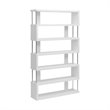 Bowery Hill Engineered Wood White Bookcase Rectangular 6 Shelves Unassembled