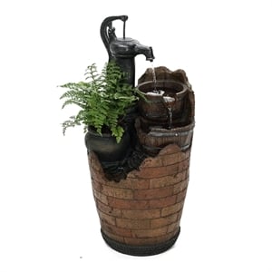 Bowery Hill Polyresin Brown Water Fountain Rectangular Weatherproof 32&quotH x 15&quotW x 15&quotD Unassembled